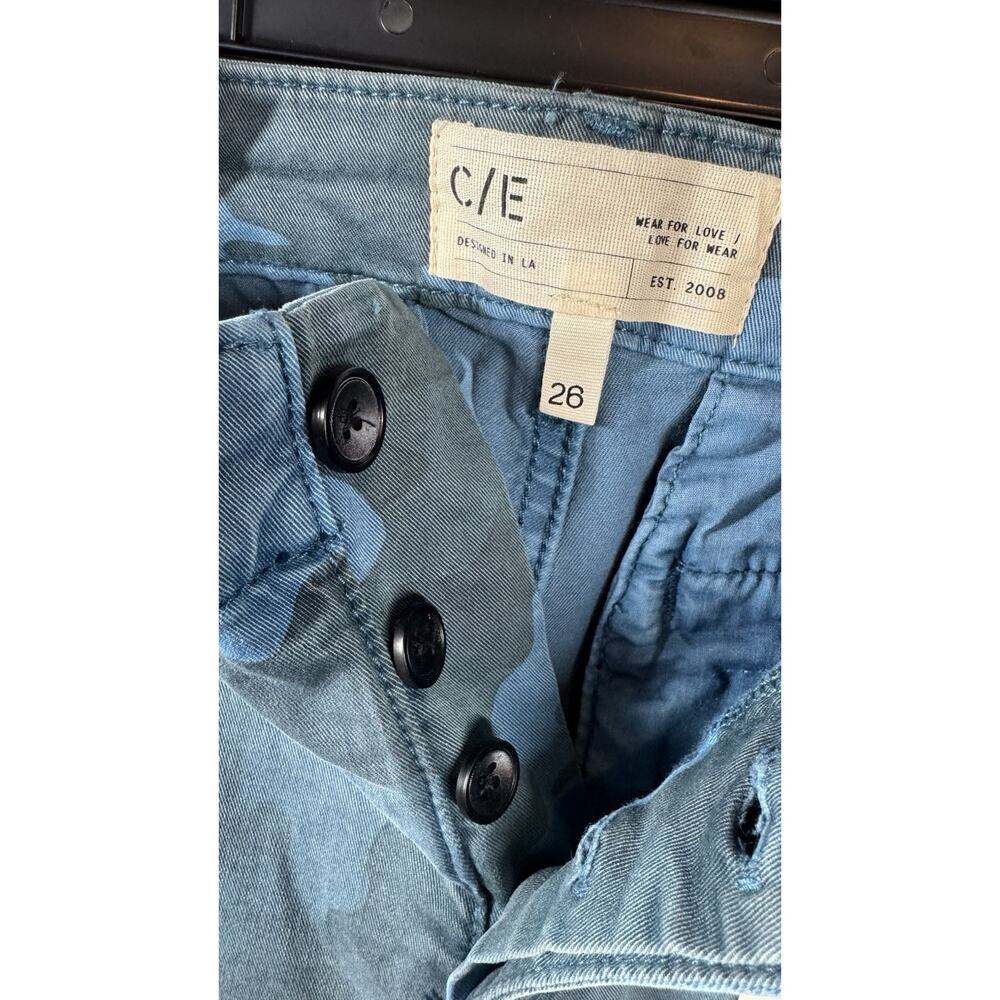 Current Elliott NEW The Bayonette Cargo Pant Jean Women 26 Blue Storm Camo Ankle - Picture 6 of 13